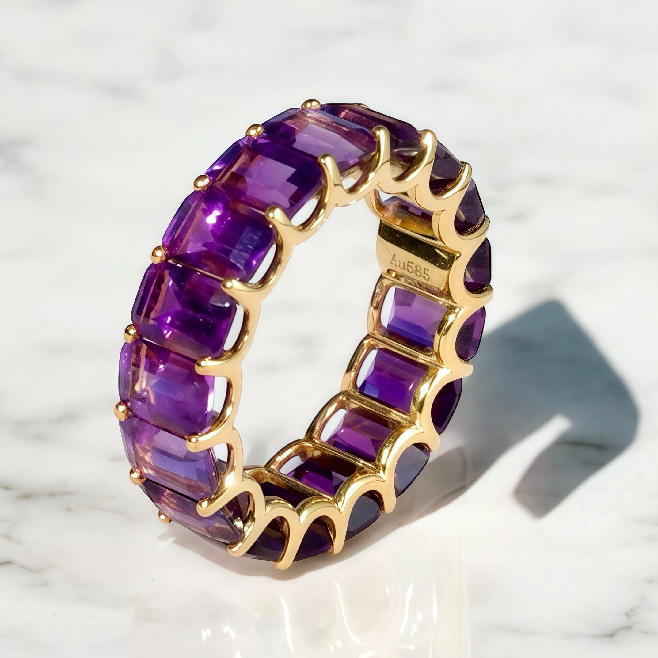 Nora Emerald-Cut Amethyst Eternity Ring