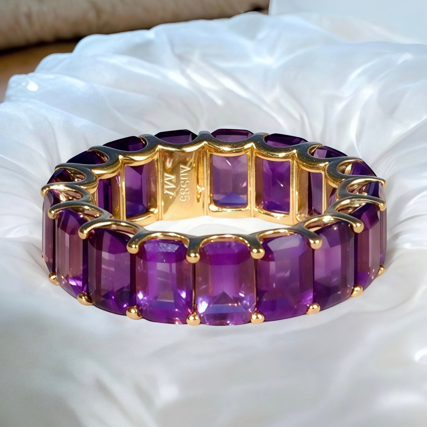 Nora Emerald-Cut Amethyst Eternity Ring