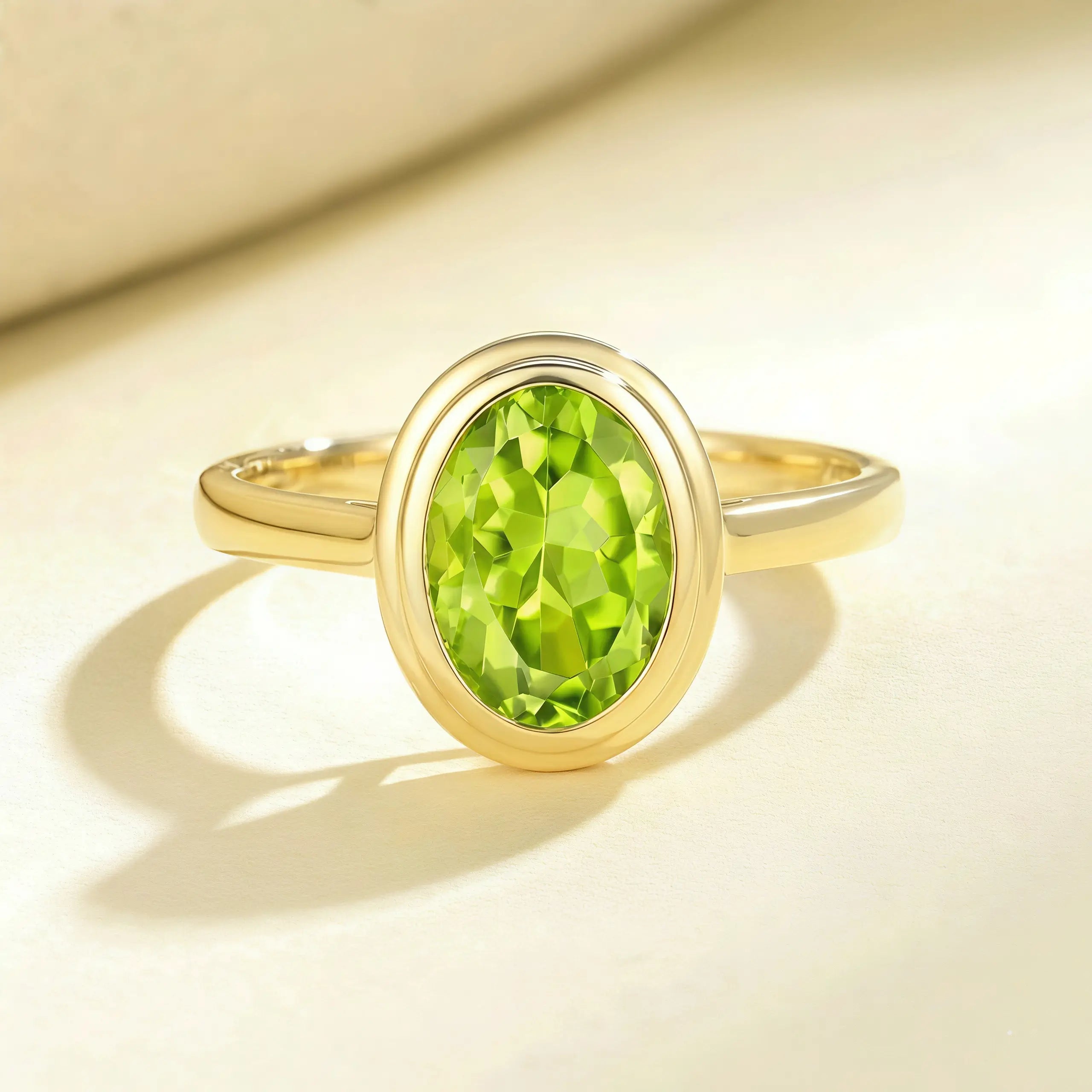 Kai 14k Gold Bella North-South Natural 2.0ctw Oval Peridot Ring